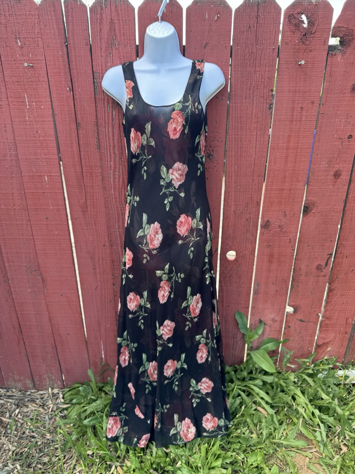 Vintage 90s Floral Maxi Slip Dress Whimsigoth Grunge Fairy Practical Magic Y2K