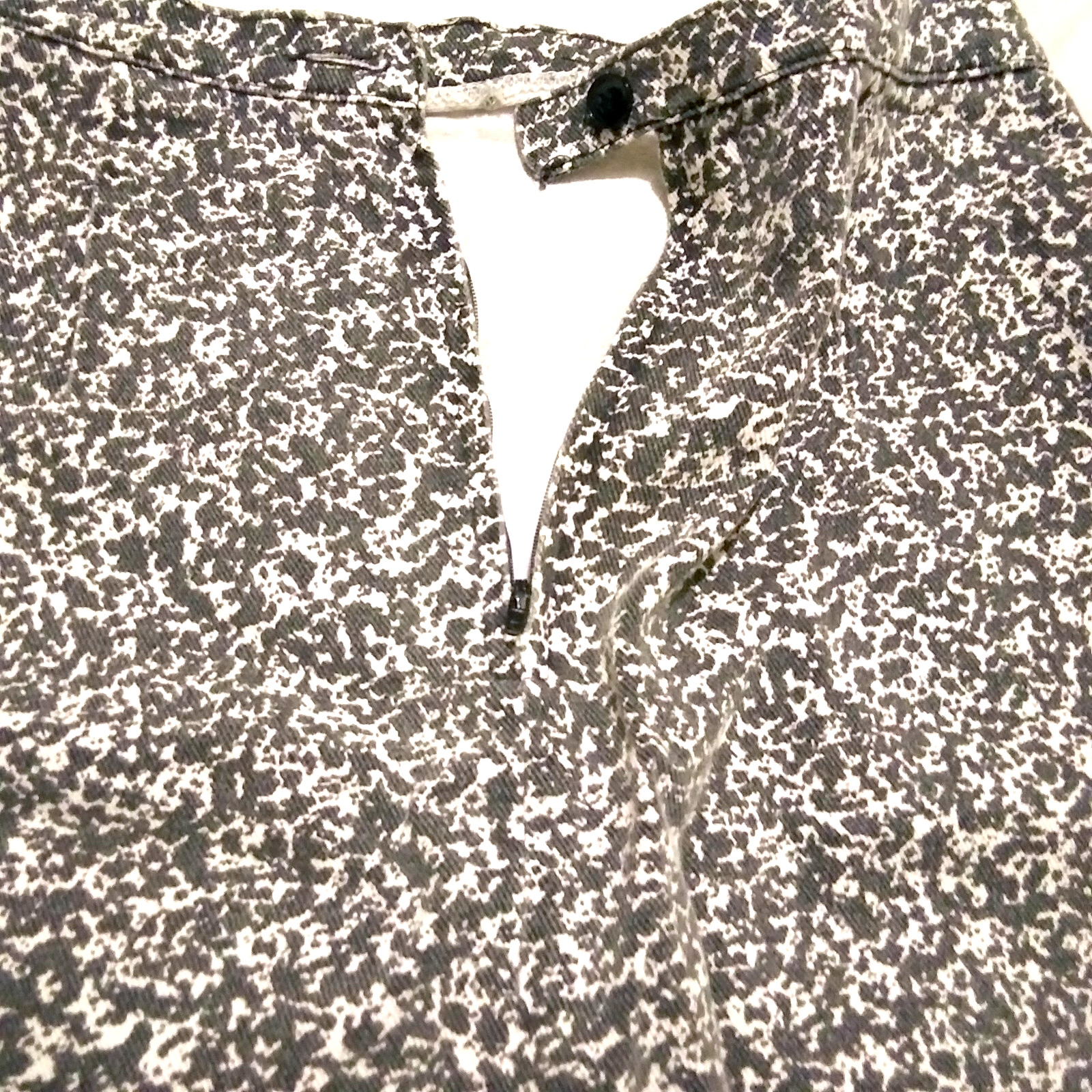 Vintage 1980s JouJou Black White Camo Mini Skirt Juniors Size 7