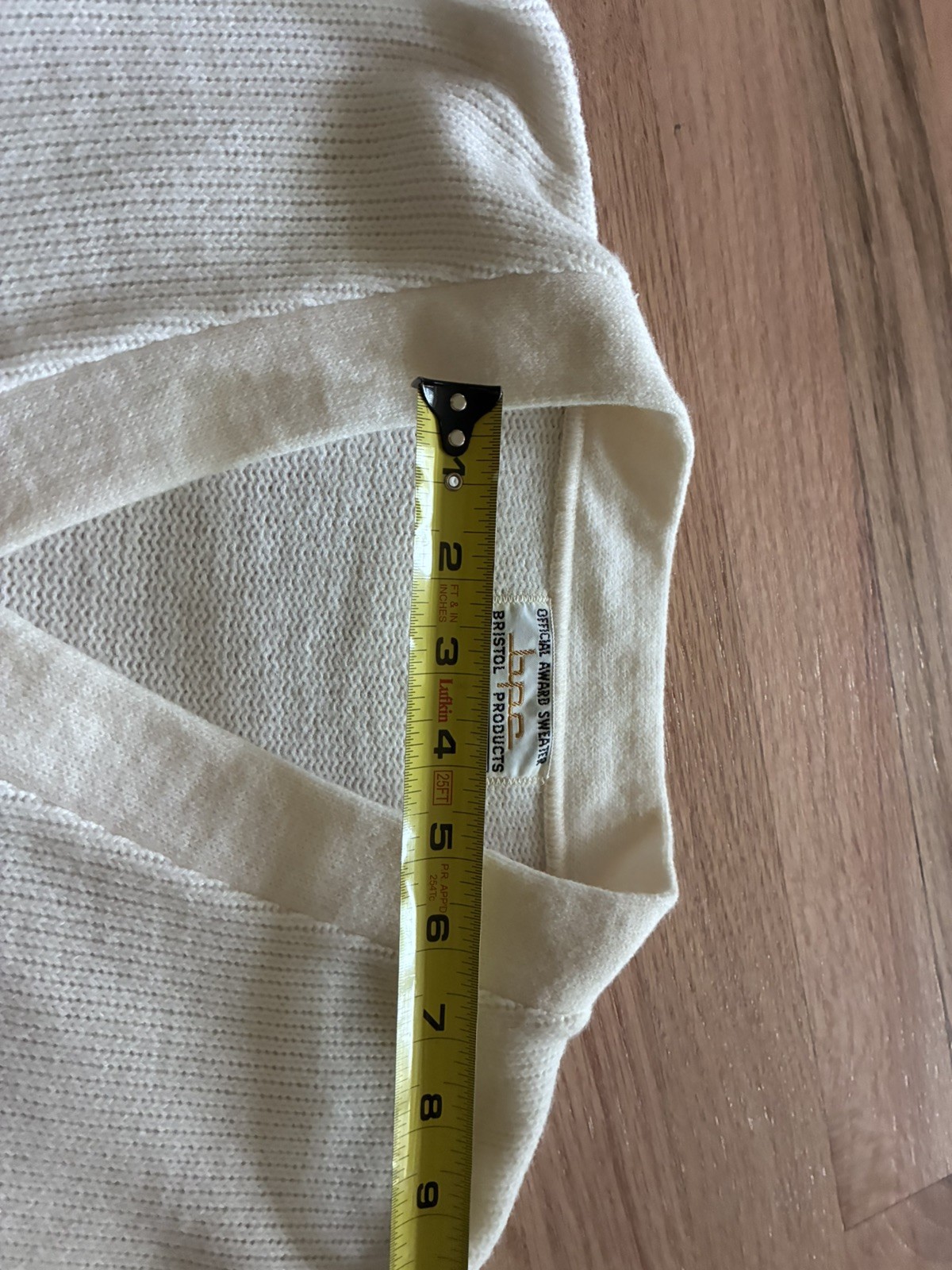 True VINTAGE 1970 Letter Sweater VARSITY White No Size Tag Franklin HS 1979