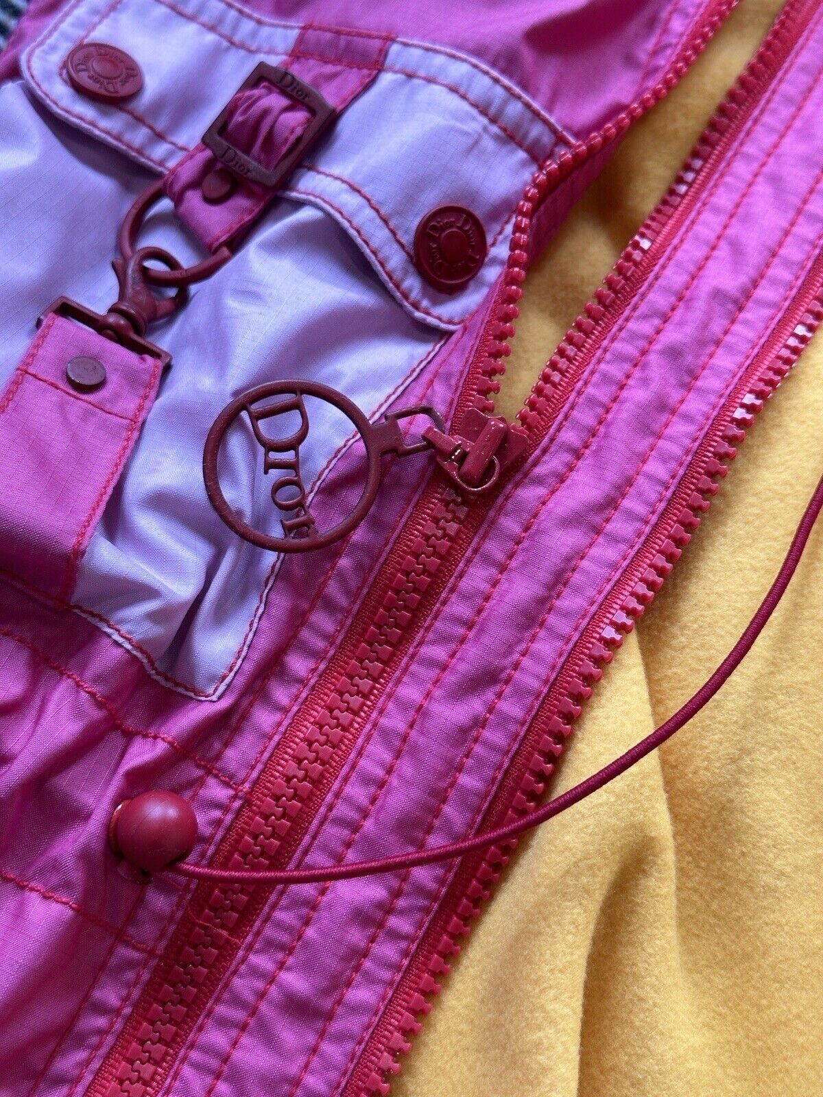 DDP Vintage Christian Dior Boutique Y2K Parachute Women Zip Vest Archive sz US8