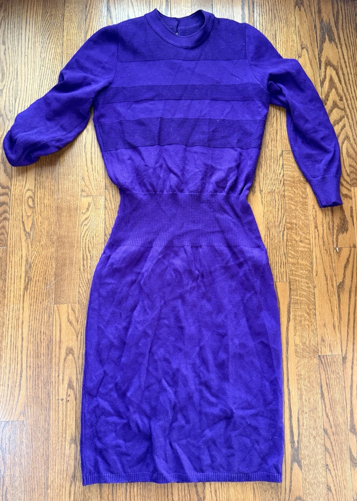 Vintage SCHRADER Knit Purple Dress Size 8