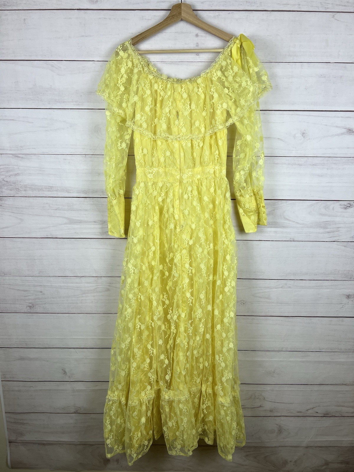 Vintage Yellow Dress 70s 80s Size Small Or XS
