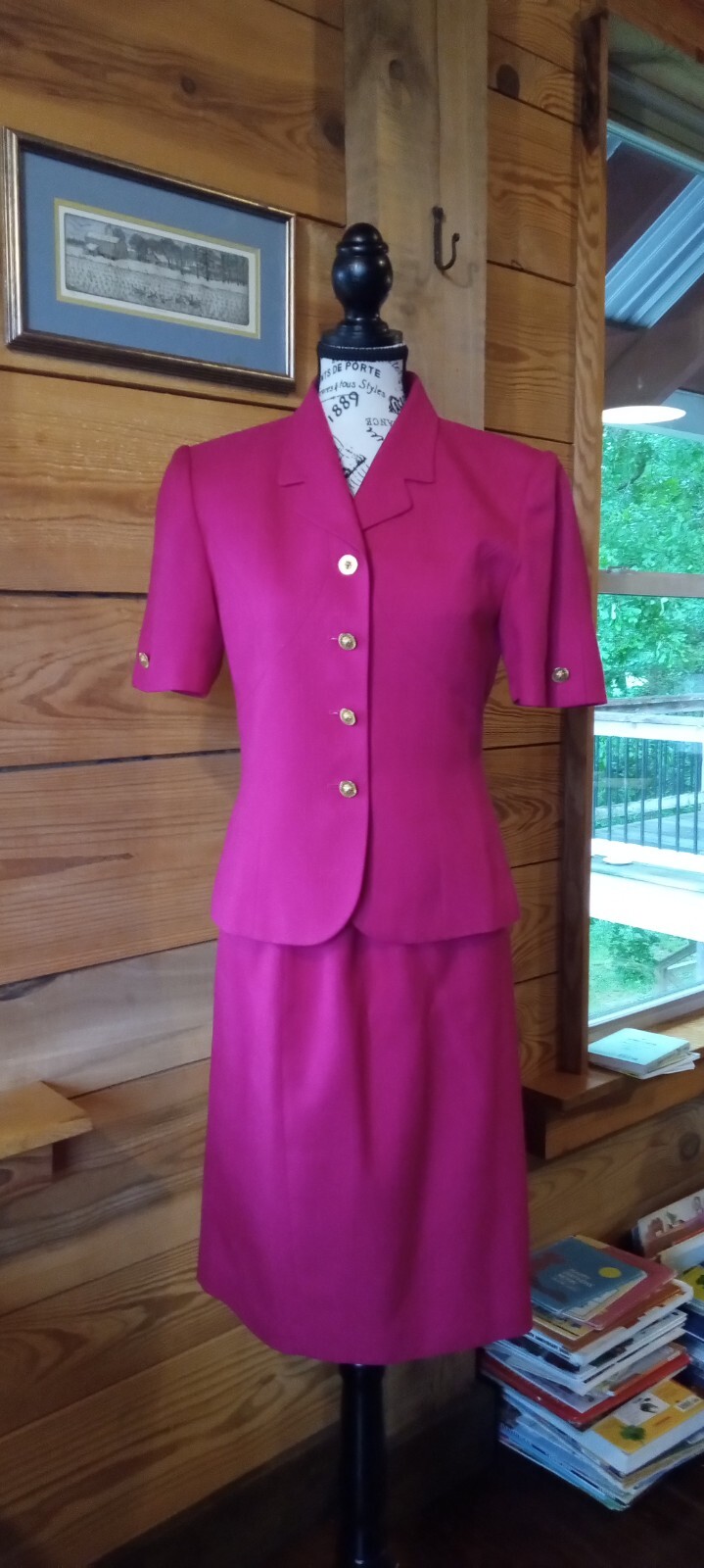 VINTAGE 80s, Classy, Stylish, Kasper A.S.L. Skirt/Blazer Combo, Hot Pink, Size 4