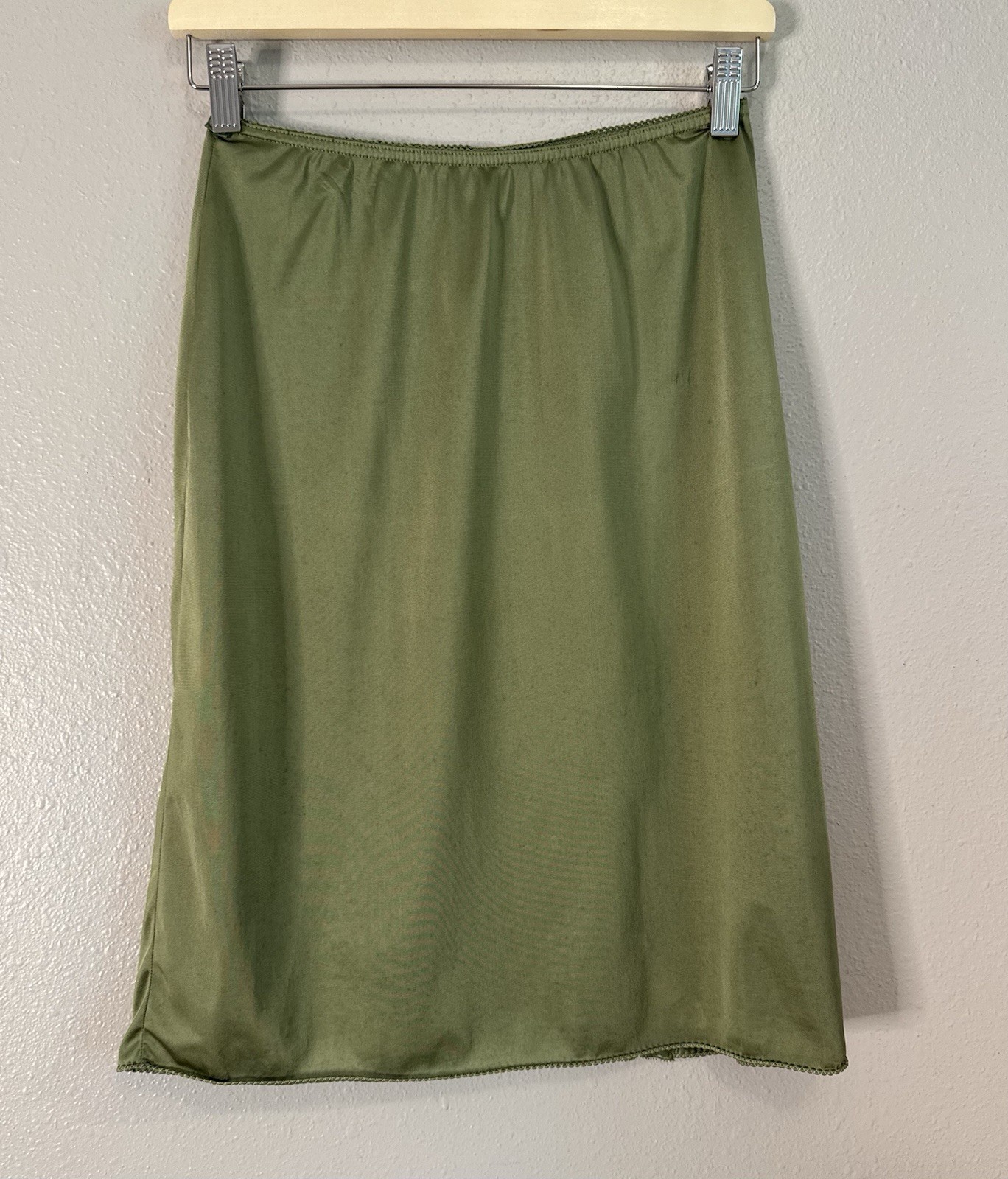Vintage 70s Forest Fairy Moss Green Slip Camisole Set Grunge Whimsigoth Coord