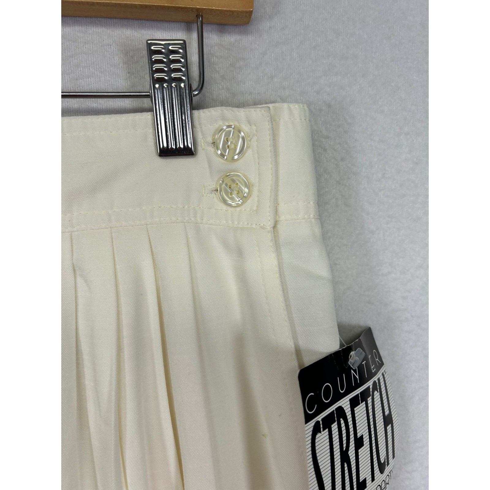 Vintage 80s Counterparts Womens 18 Cream Pleated High Waist Stirrup Pants NEW