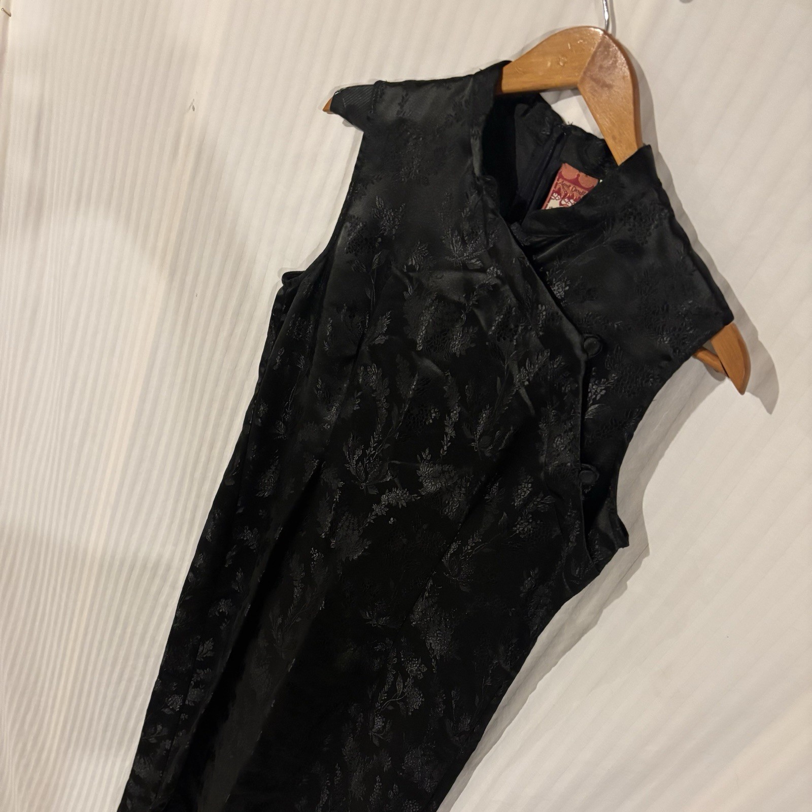 April Cornell Vintage black Asian Inspired Dress Rayon Small D-16
