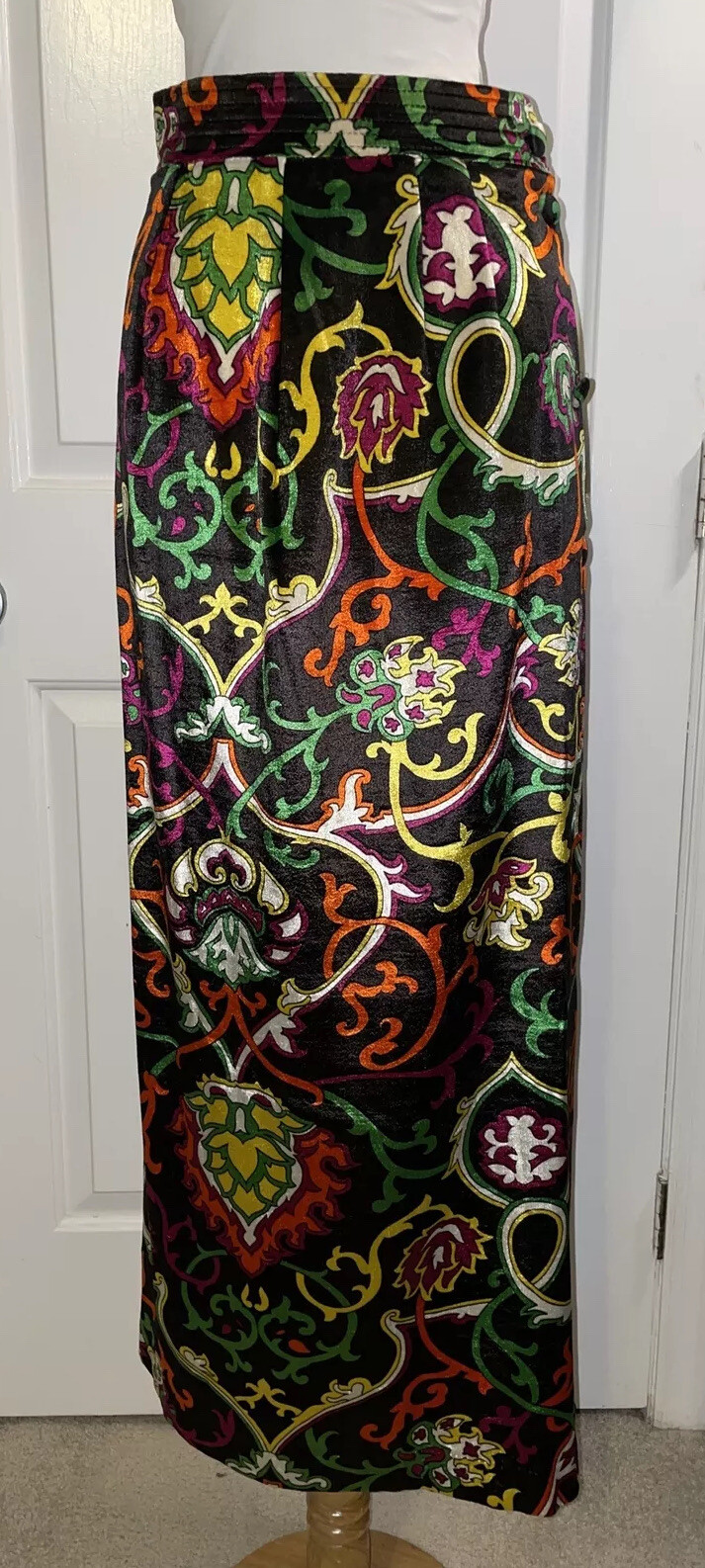 Gottex Israel Vintage 1960’s Trellis design Long Pencil skirt Size Small