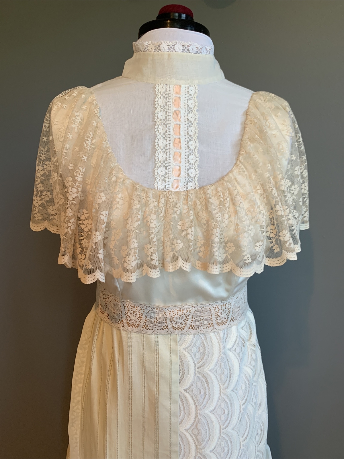 Vintage Country Elegance Patchwork Lace Cottagecore Boho Wedding Dress