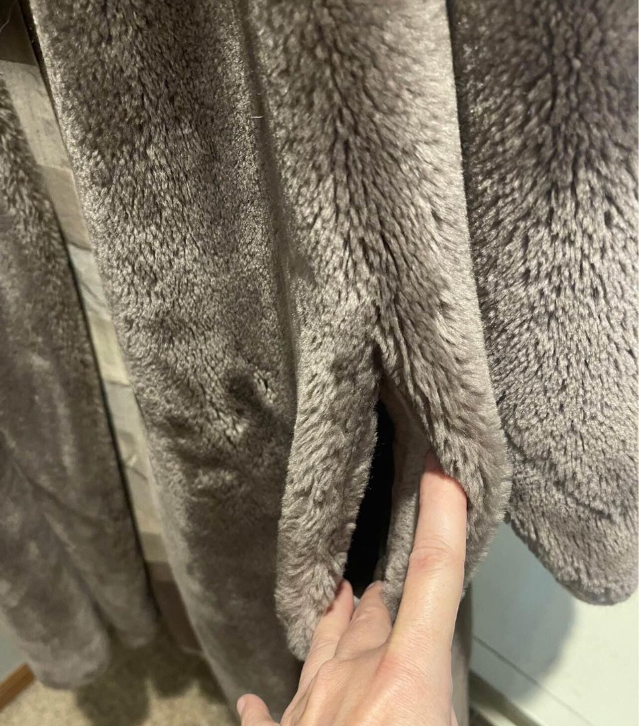 Borgana Coat A Borg Fabric Faux Fur Long Brown Coat Vintage