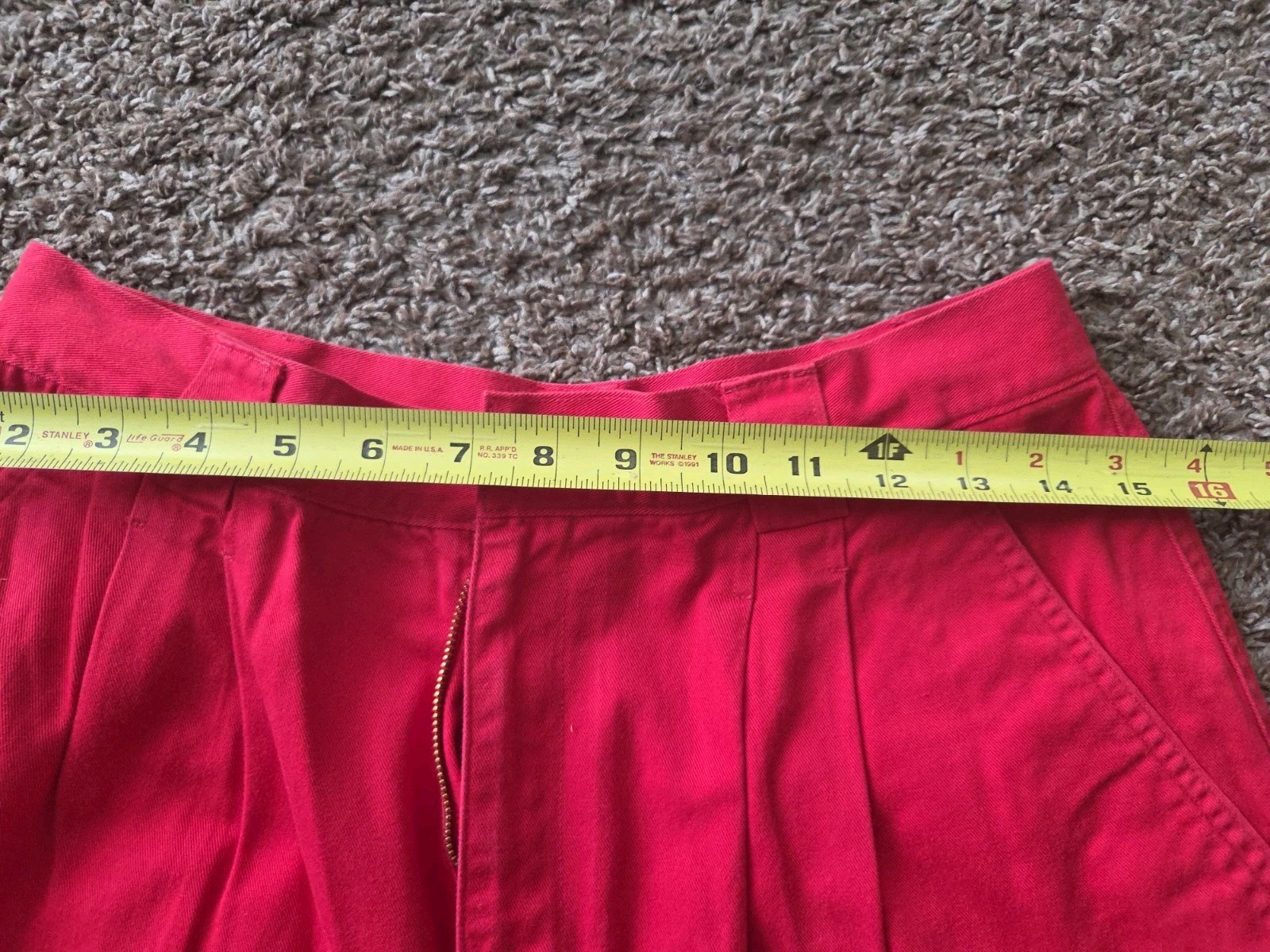 Hastings And Smith Vintage Jorts Shorts Size 12 Button Enclosure Red/Coral