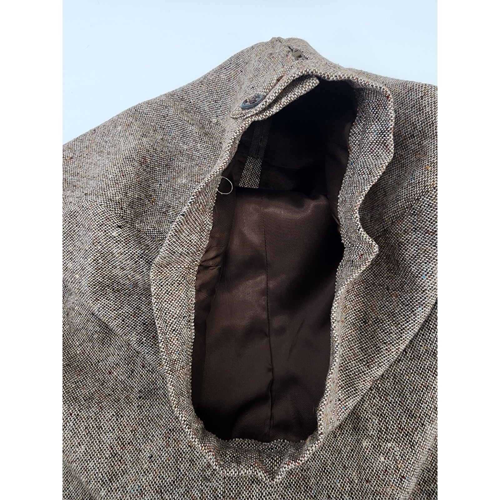 Vintage Brown Tweed Wool Blend Pencil Skirt Size 24″