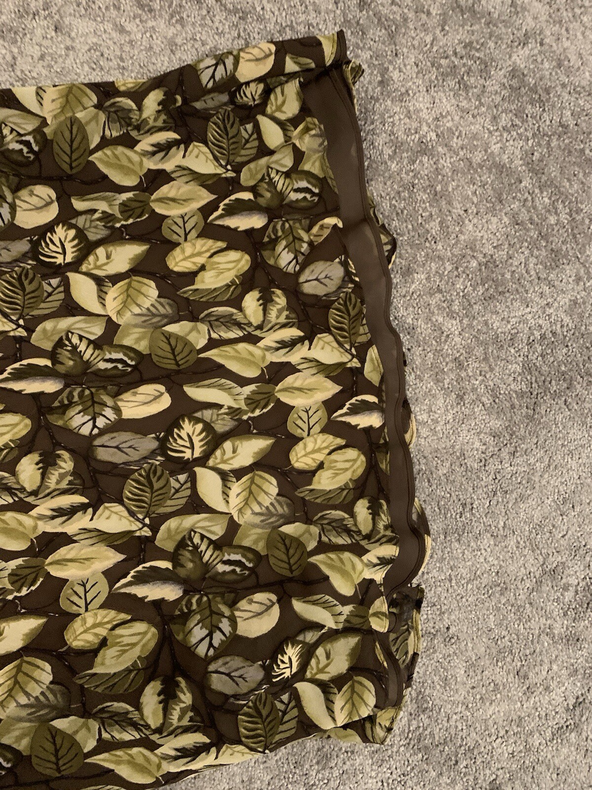 Vintage Et Vous Dress 100% Silk Maxi, Detailed Leaf Design , Cottage Core