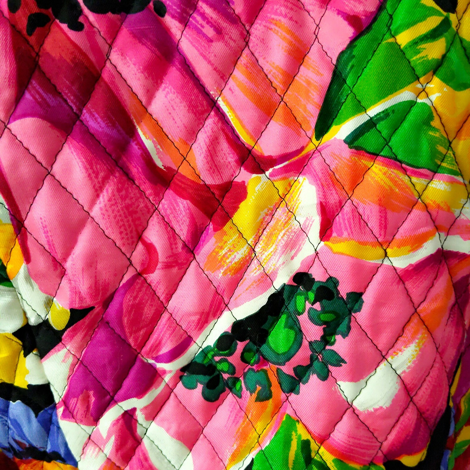 Vintage 1980s Carolyne Roehm Couture Saks Floral Quilted Cropped Blazer XS S B34