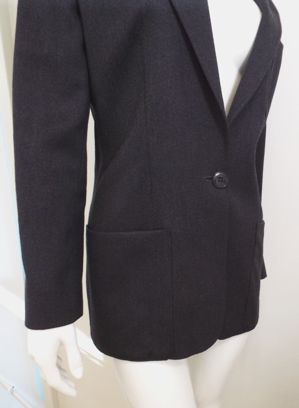 Vintage Giorgio Armani Charcoal Gray Wool Blazer Suit Jacket Italy Size 42
