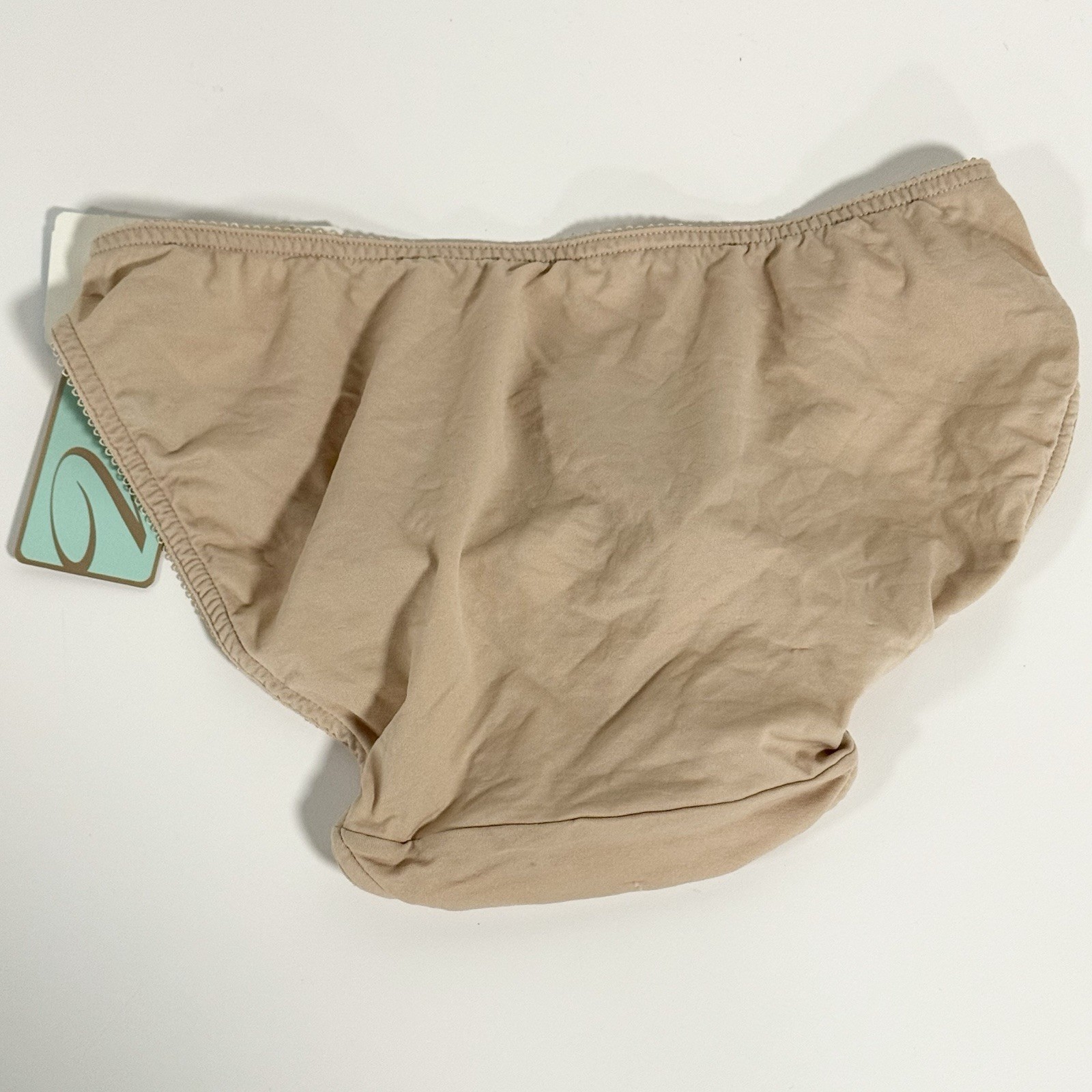 Vanity Fair Bikini Underwear Pretty Perfect Microfiber Panty Nude Lace Sz 5 Y2K