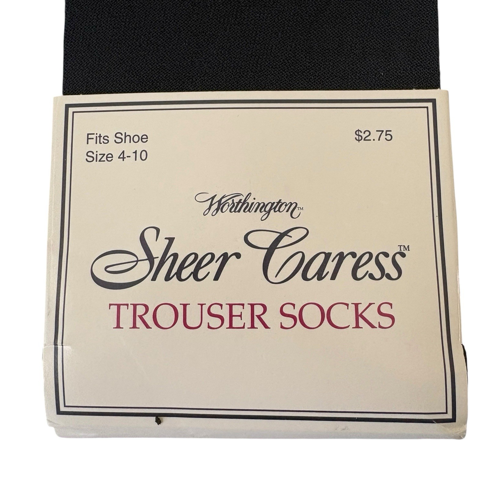 Vintage Womens Sheer Caress Navy Blue Trouser Socks Shoe Sz 4-10 Worthington USA