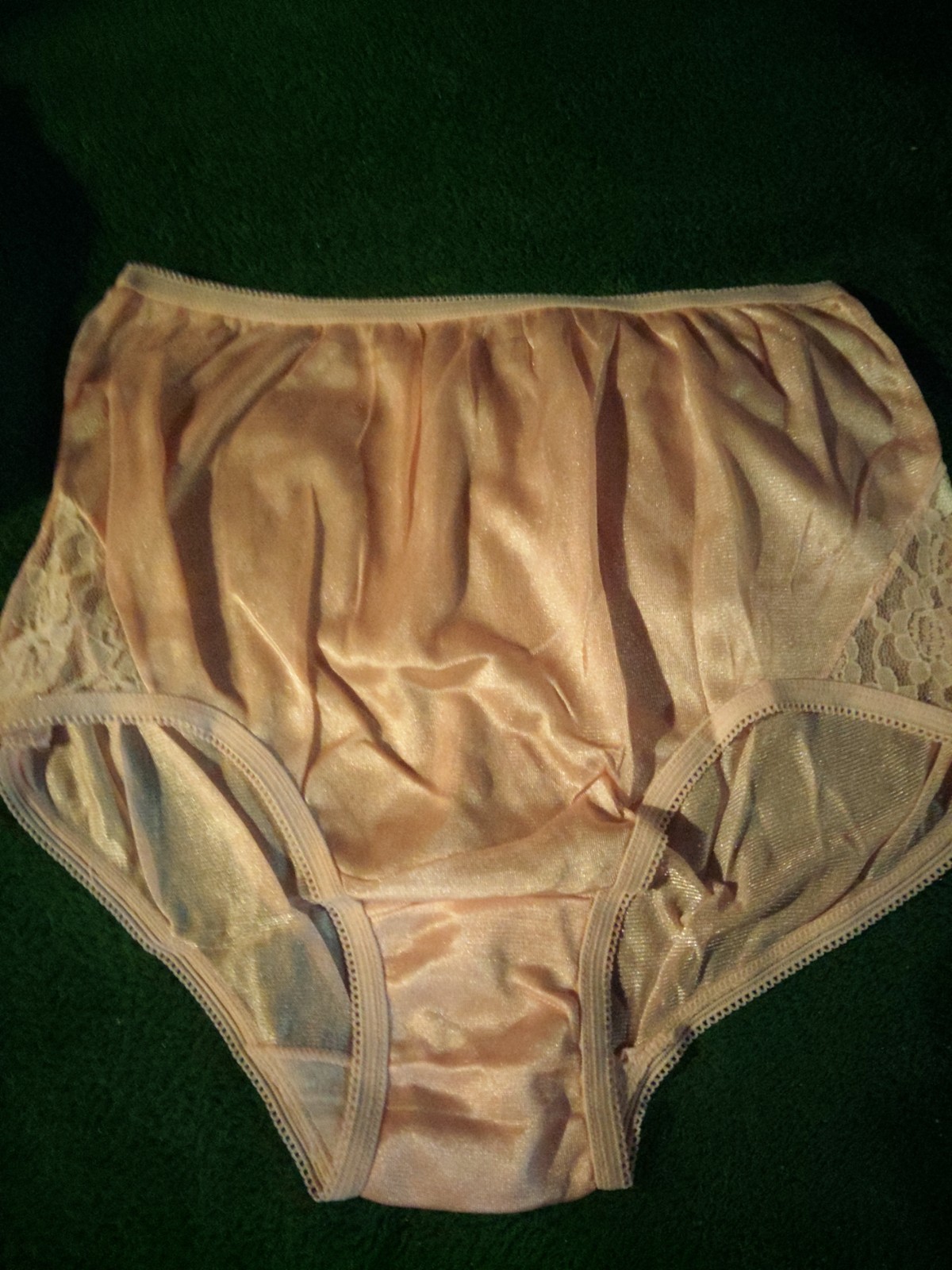 Lot Of 4 – 100% Nylon Brief Panties With Lace Silky Soft Size 7