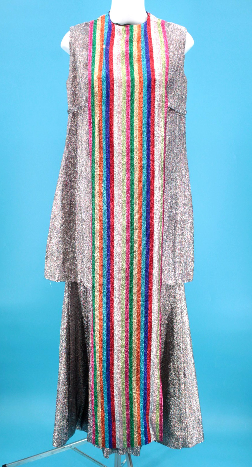 VTG Women’s 60s 4 Pc Tinsel Set / Outfit W/ Rainbow Dickie & Collar XS/S 1960s