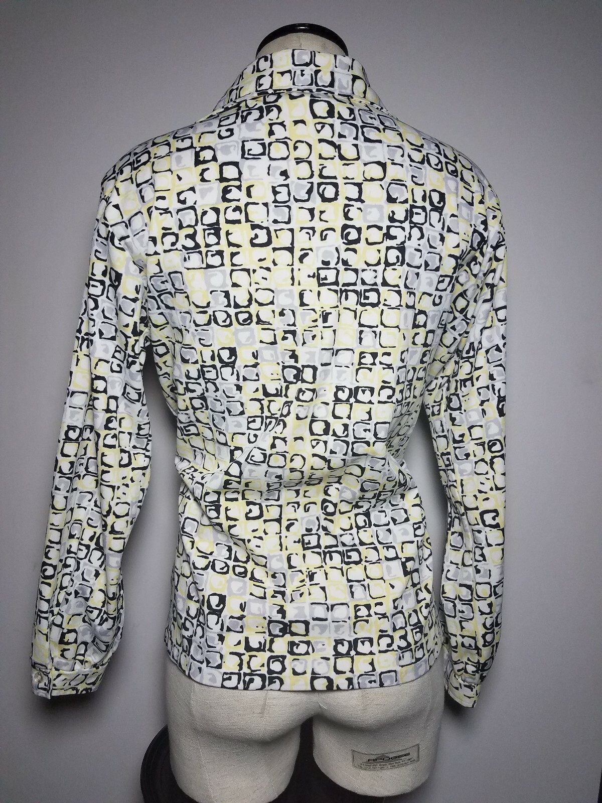 Cape Cod Match Mates Vintage 1970s Ladies Polyester Shirt Geometric Medium