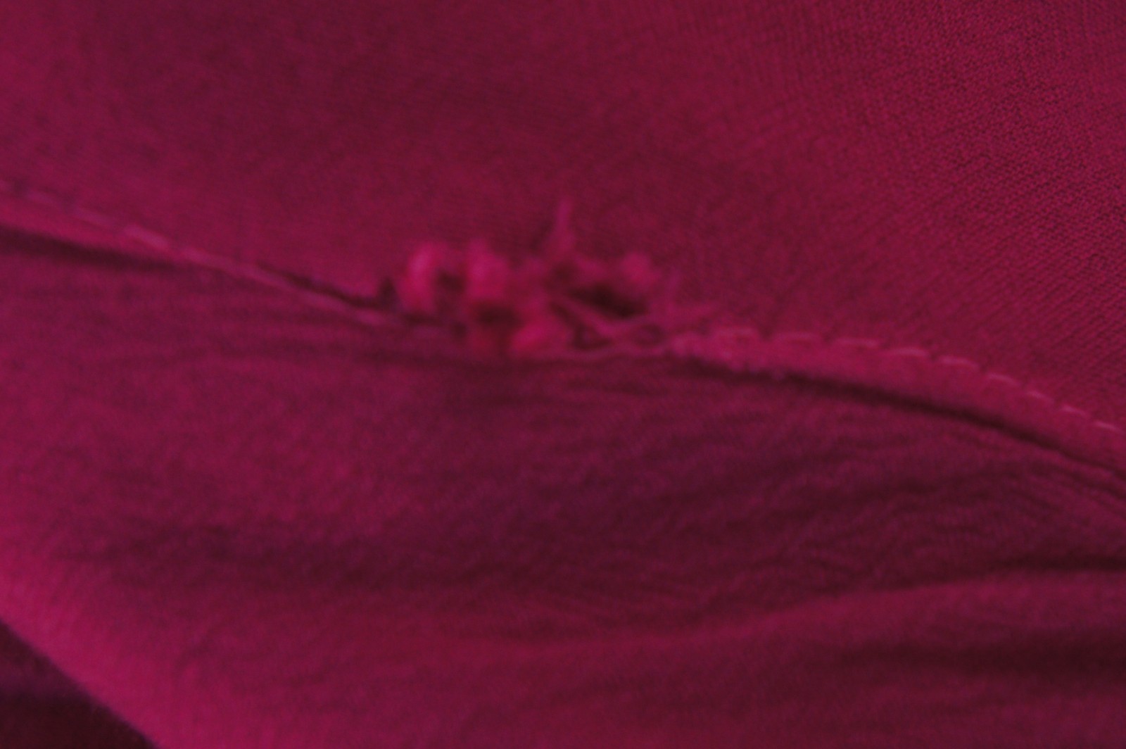 Vintage Embroidered Hot Pink Magenta Rayon Dress Size Large Bohio Hippie