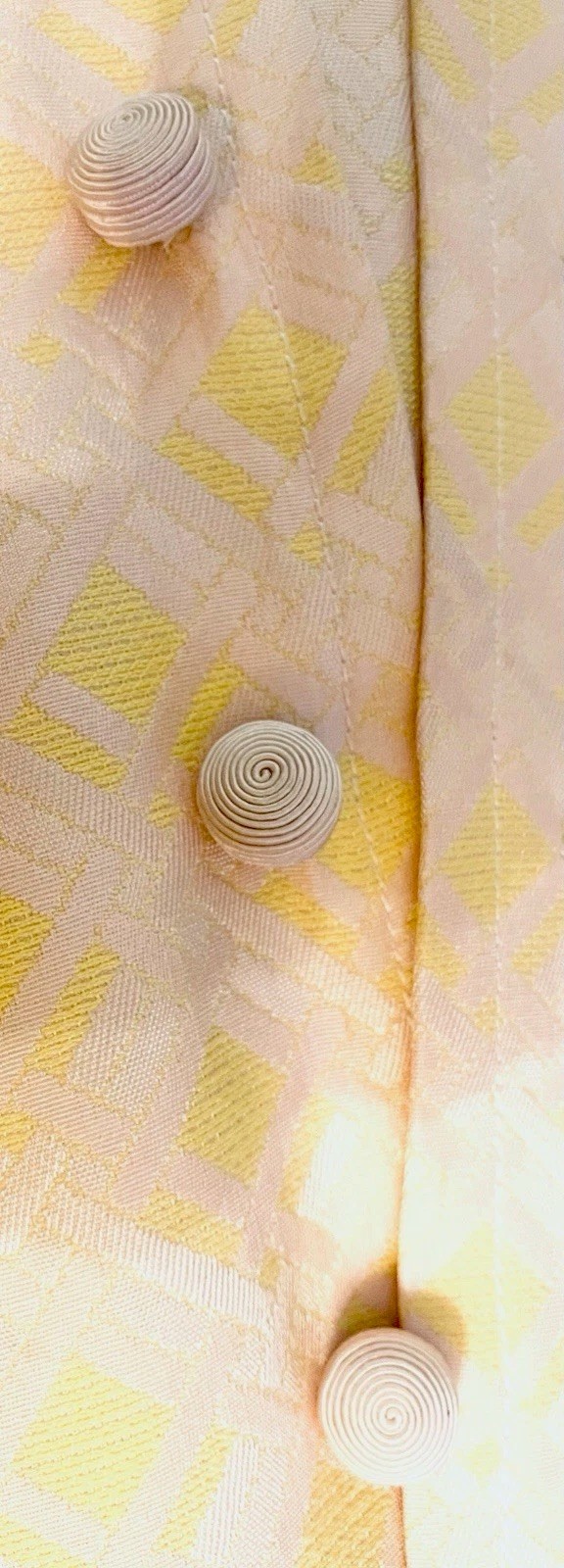 1960’s Pink Yellow Brocade Easter Spring Wedding Union Made Dress Coat Suit Sz 8