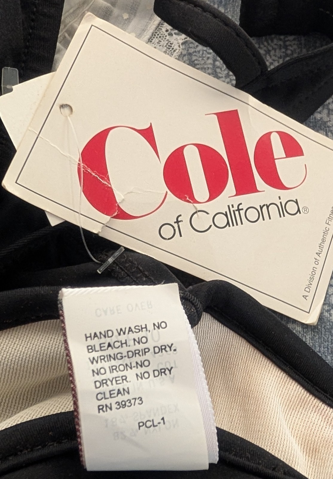 Cole Of California Bikini Vintage 80’s Rare Dead Stock B&W NWT S