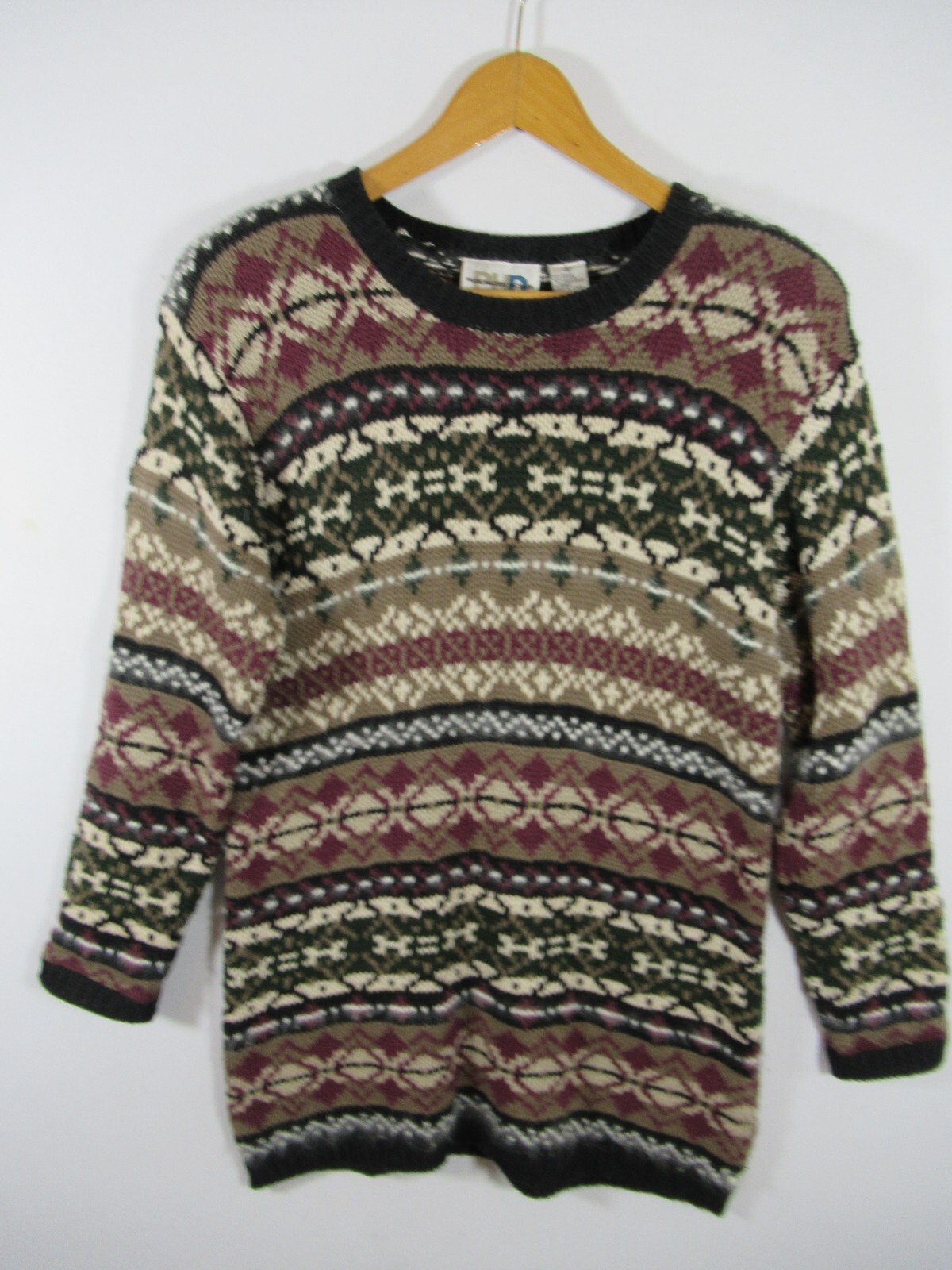 Vintage 80s 90s Oversized Pullover Sweater Women Small Shoulder Pads Paul Harris