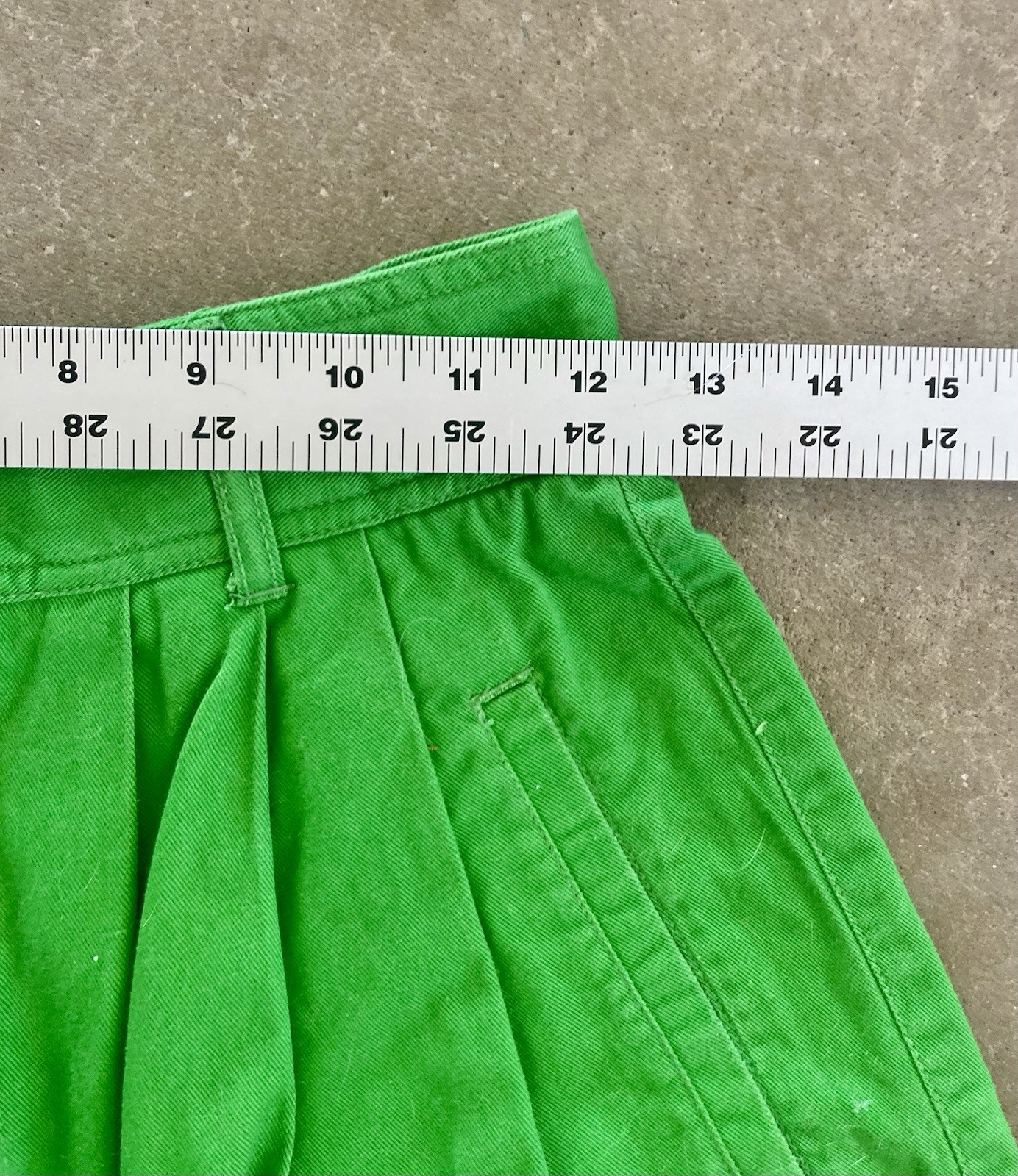 Vintage 80s Green Cotton High Waisted Shorts Tag Size 8 Spring St. Patrick’s Day
