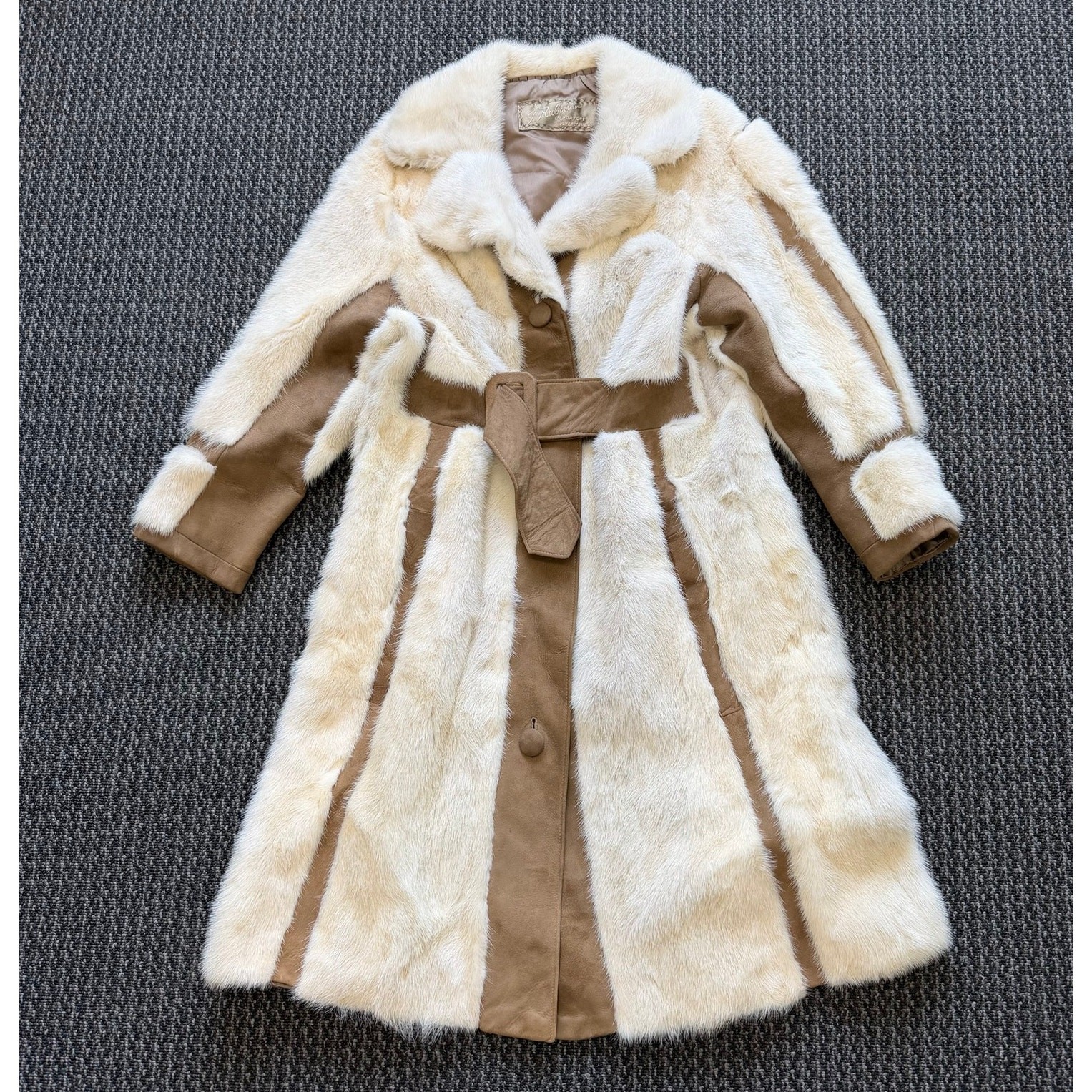 Vintage I. Rubin Beverly Hills Belted Women’s Trench Coat Mink Fur & Suede *READ