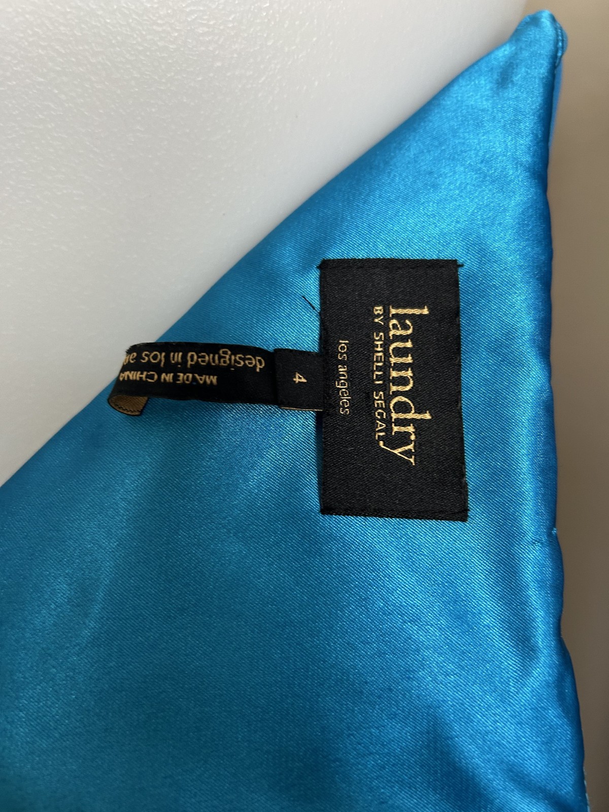 Vintage Y2K Laundry Shelli Segal Aqua Blue Silk Halter Maxi Dress Formal Fairy