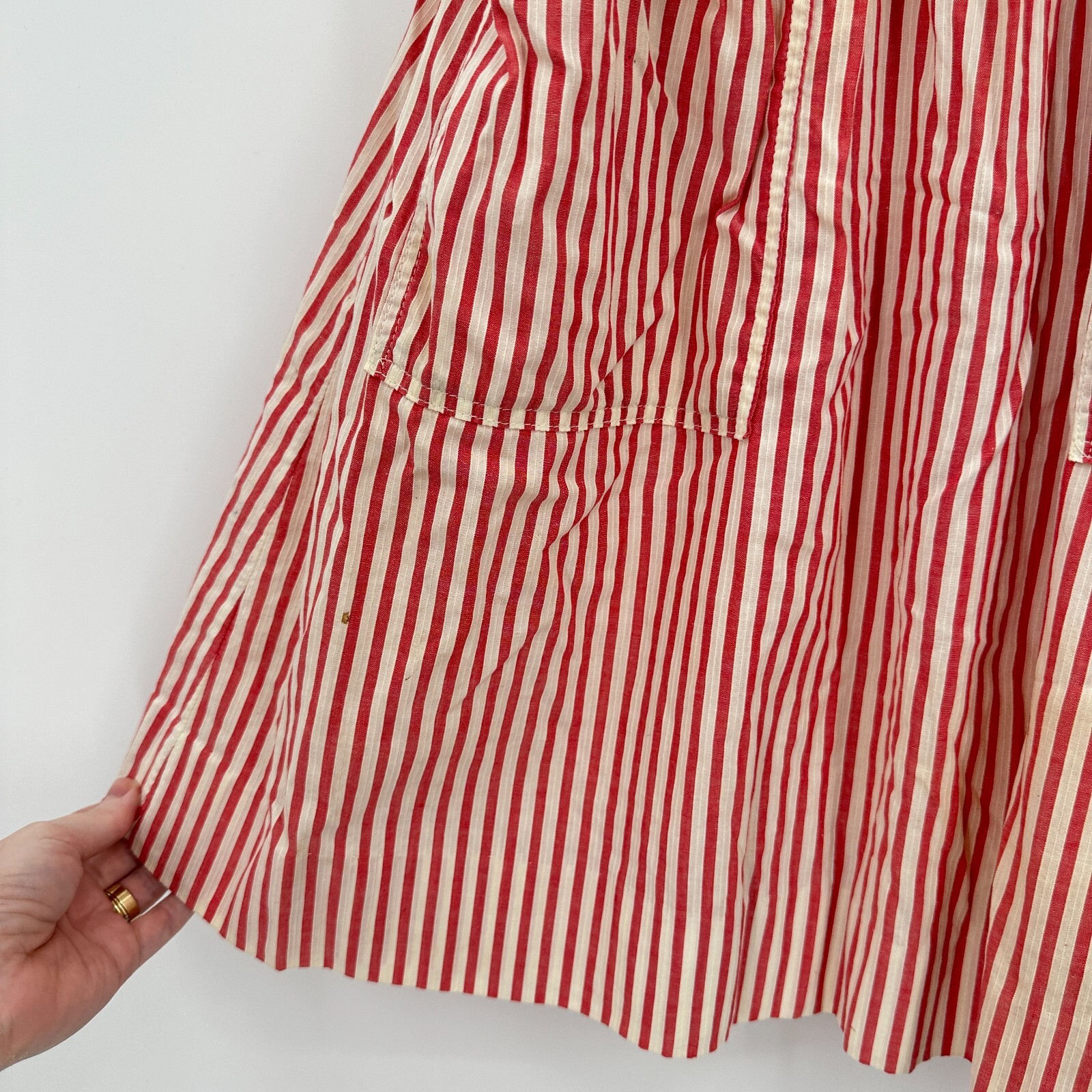 Vtg Shane Uniform Co Candy Striper Dress 12 Red Tucson Medical Center Sanforized