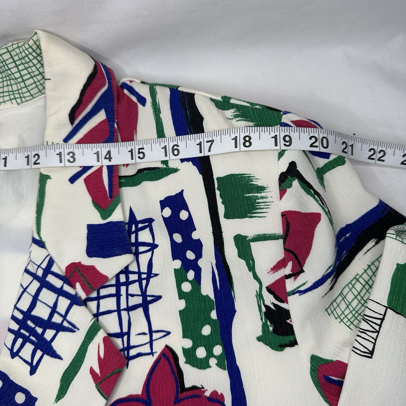 Vintage 90s Claude Floral Geometric Blazer Jacket Womens Size 16