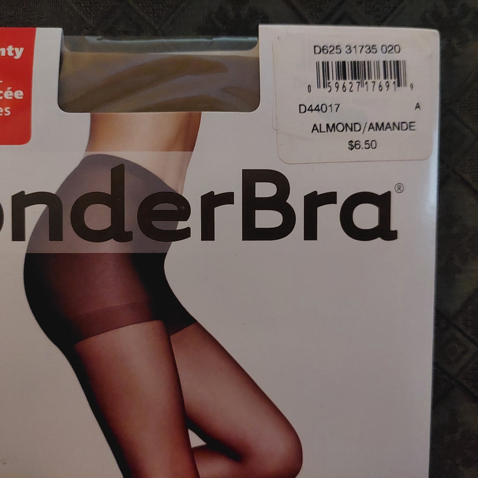 Vintage Pantyhose Wonderbra Silky Control Top Color Almond size A BFRIP1