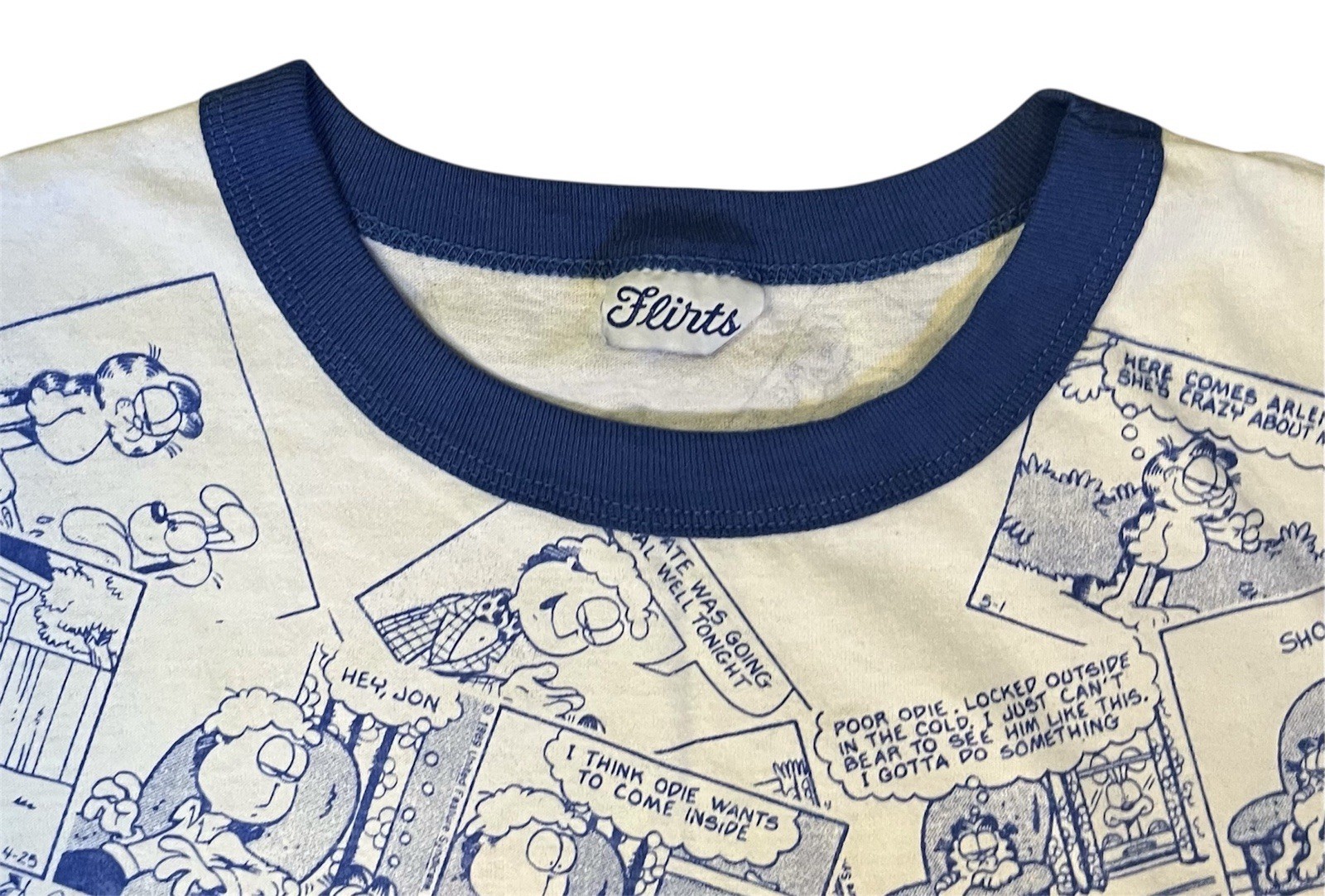 Vintage Flirts Garfield women’s sleep t-shirt nightgown size M 1978 VG condition