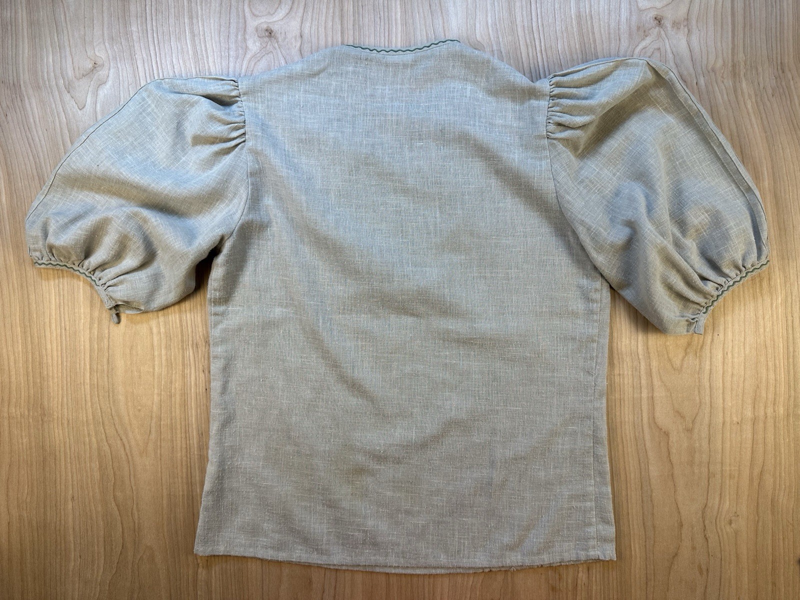 vintage 80’s ELHO puff sleeve POP-OVER blouse SIZE MEDIUM hippy LANDGIRL