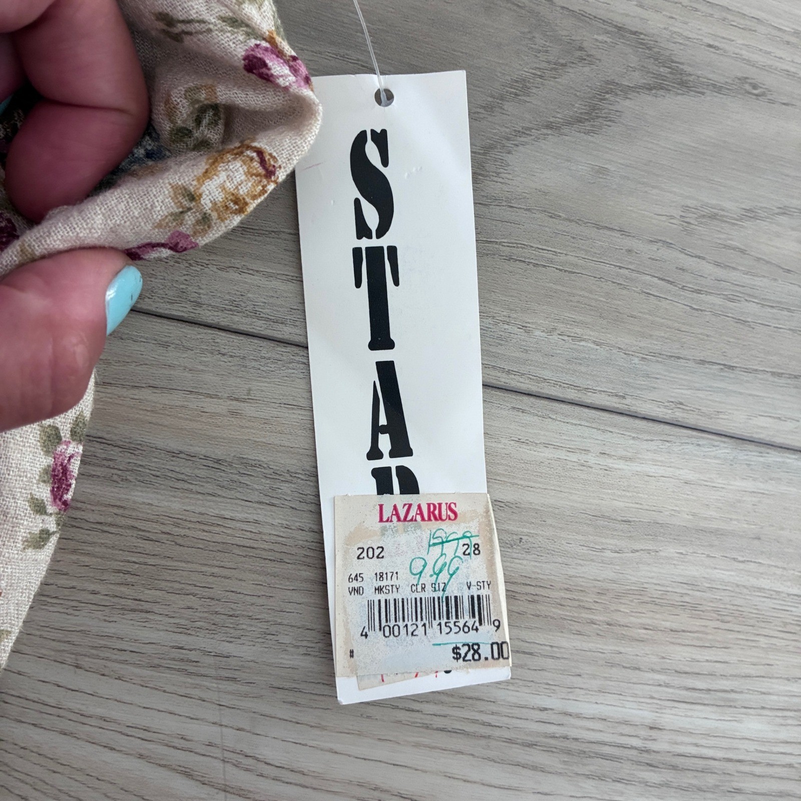 New Vintage Star City Floral Rayon Flax Skirt Cream Burgundy Blue Y2K Size 9 NWT