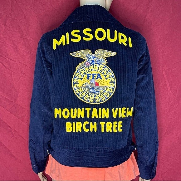 Vintage FFA Blue Corduroy Jacket Size 103-32 Y6-8 Women’s Small see measurement