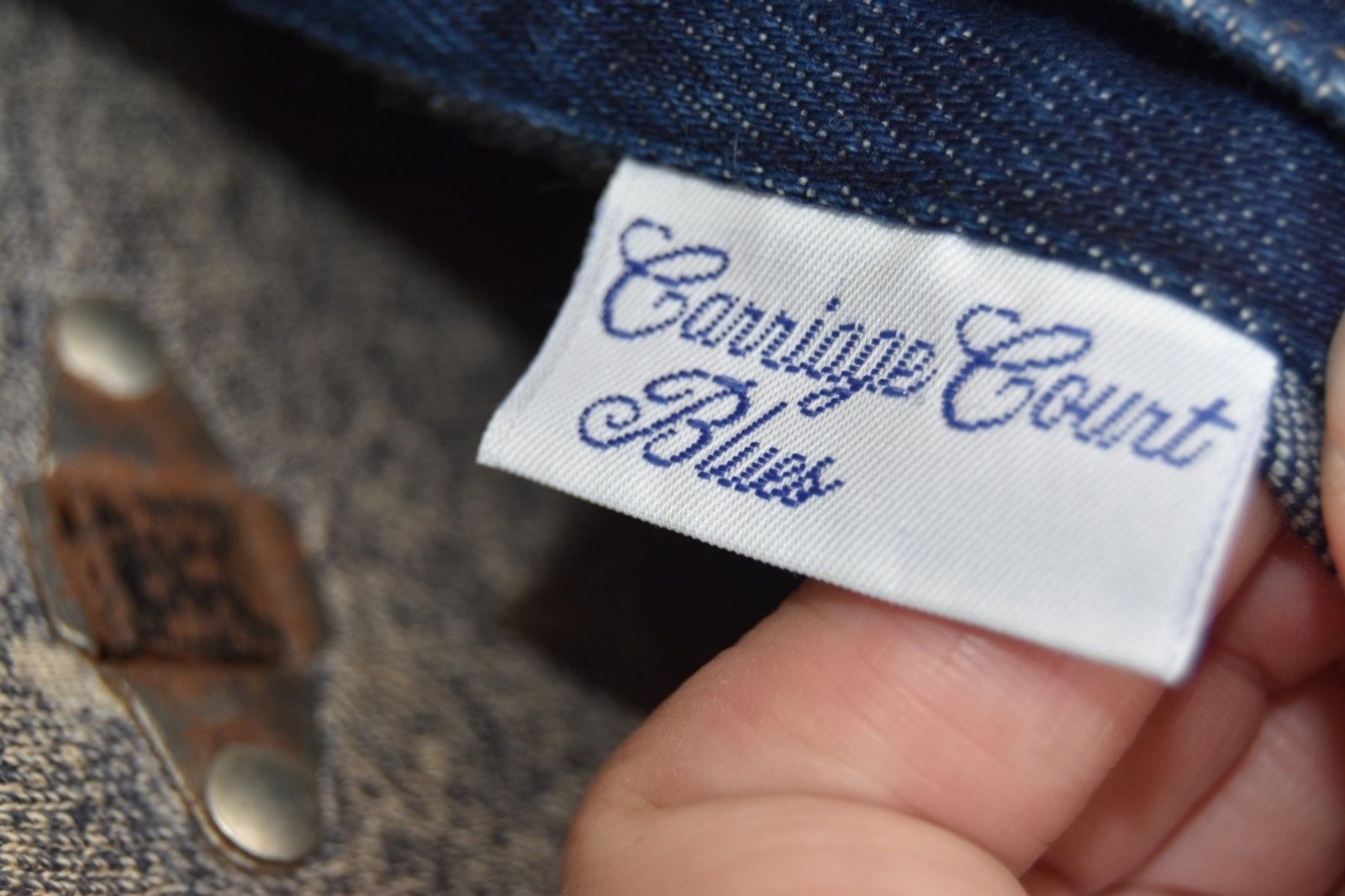 Vintage 1980s Carriage Court Denim Skirt Button Front High Waist Blue Jean Sz M