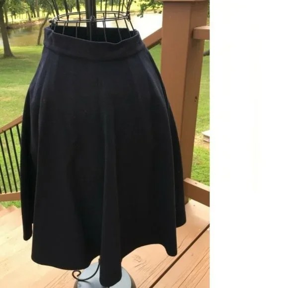 TRUE Vintage 50s Black Felt Full Circle Skirt Minus the Poodle Rockabilly