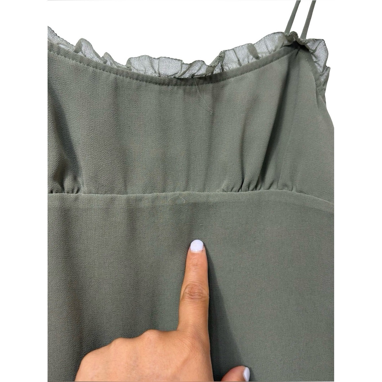 Aritzia Wilfred Sister Dress Sage Green Midi Chifon Dress Size 00