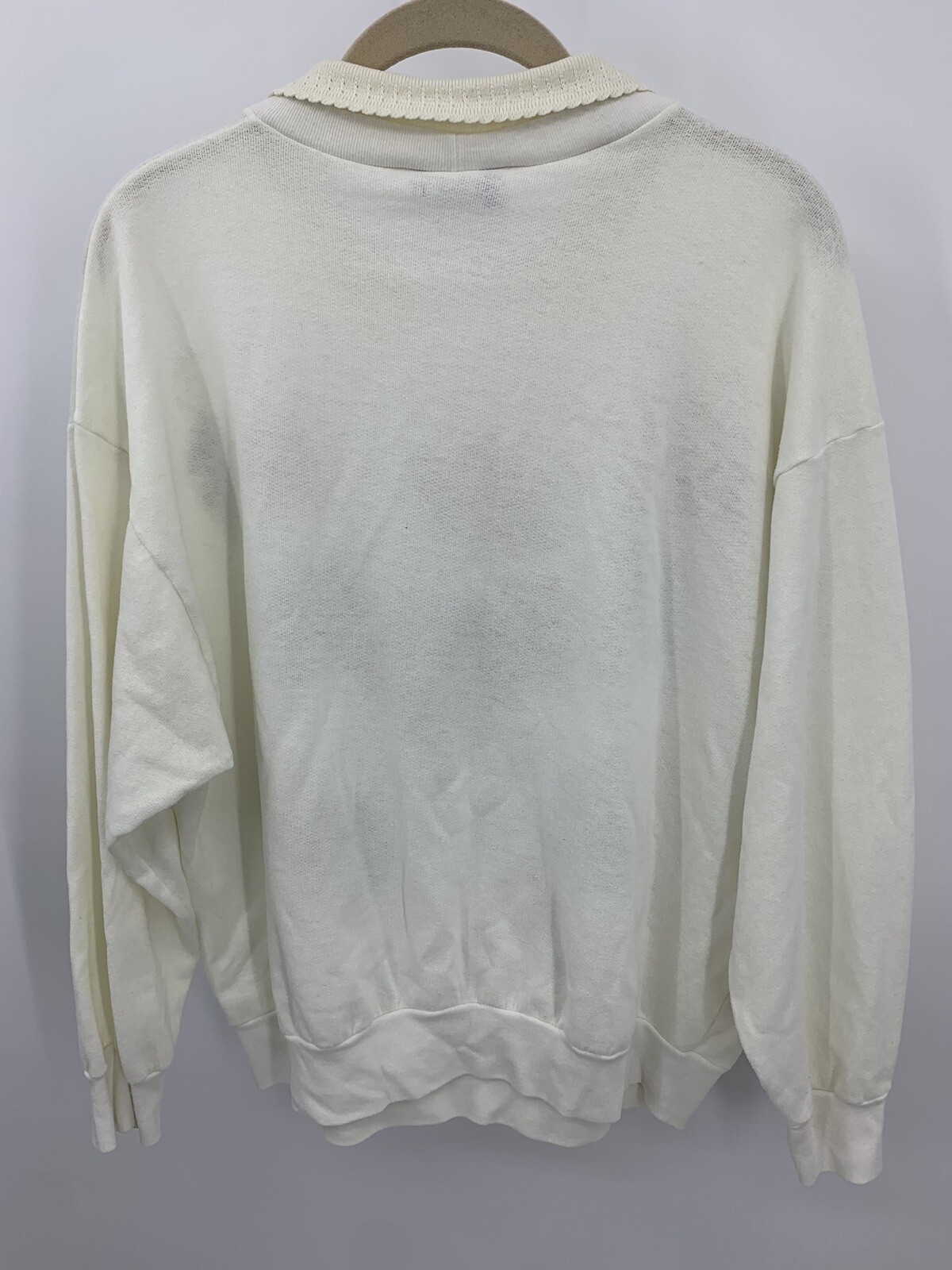 Vintage 80s 90s Karen Blake Collared Sweatshirt USA Made Leaf Print Granny Core
