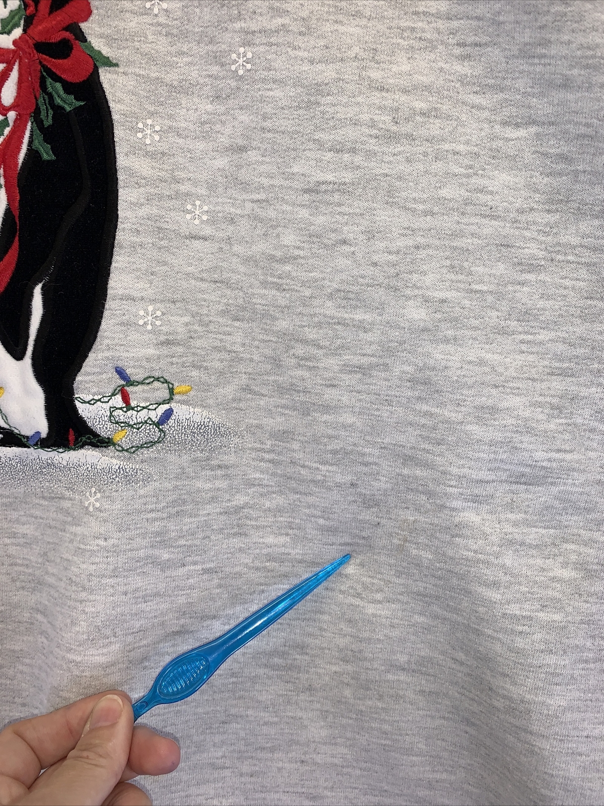 Vintage 1990s Endless Designs USA Grandma Sweatshirt Penguins Christmas Size L