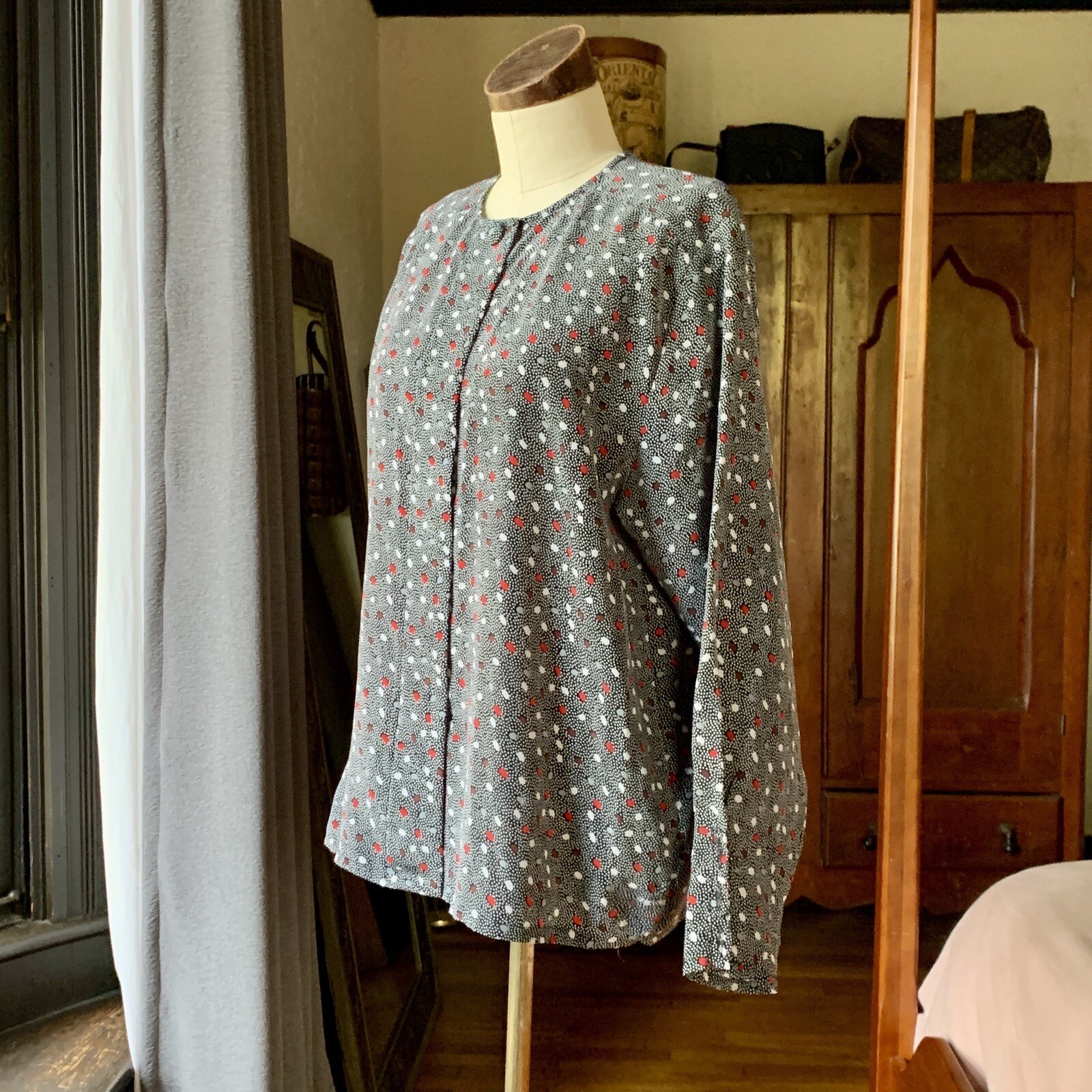 OSCAR DE LA RENTA Expressions Vintage 80s Button Up Blouse Top 16