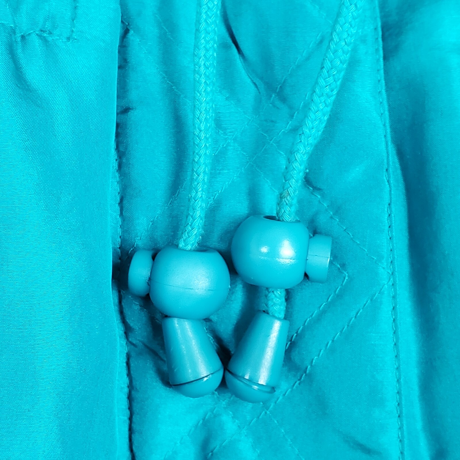 NWT LAVON Jacket Size Sm Blue 90s Las Vegas Stardust 100% Silk Mock Neck Parka