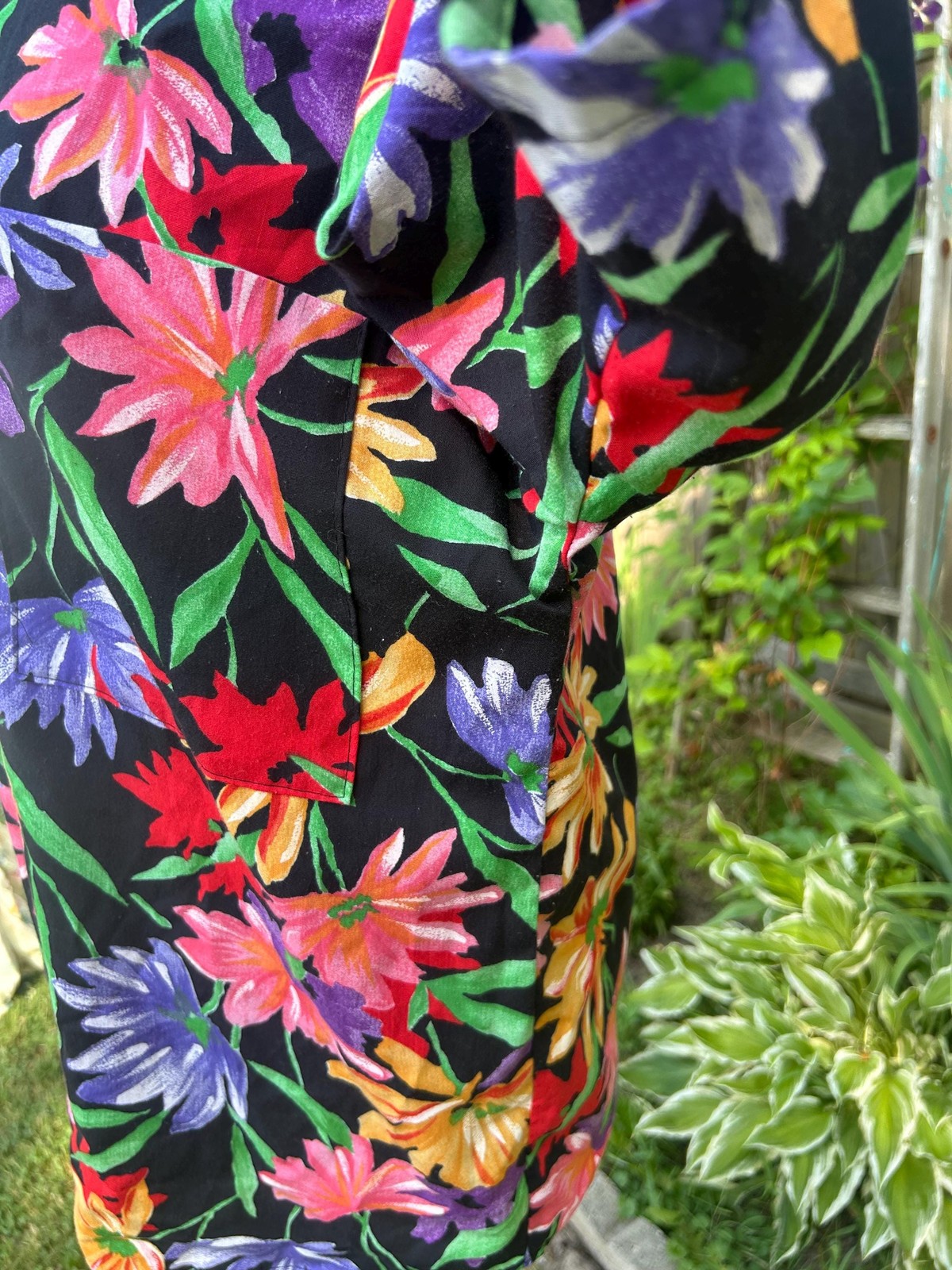 Vtg California Connection Inc Multi Color Flower Summer Short Sleeve Shirt 2/3X