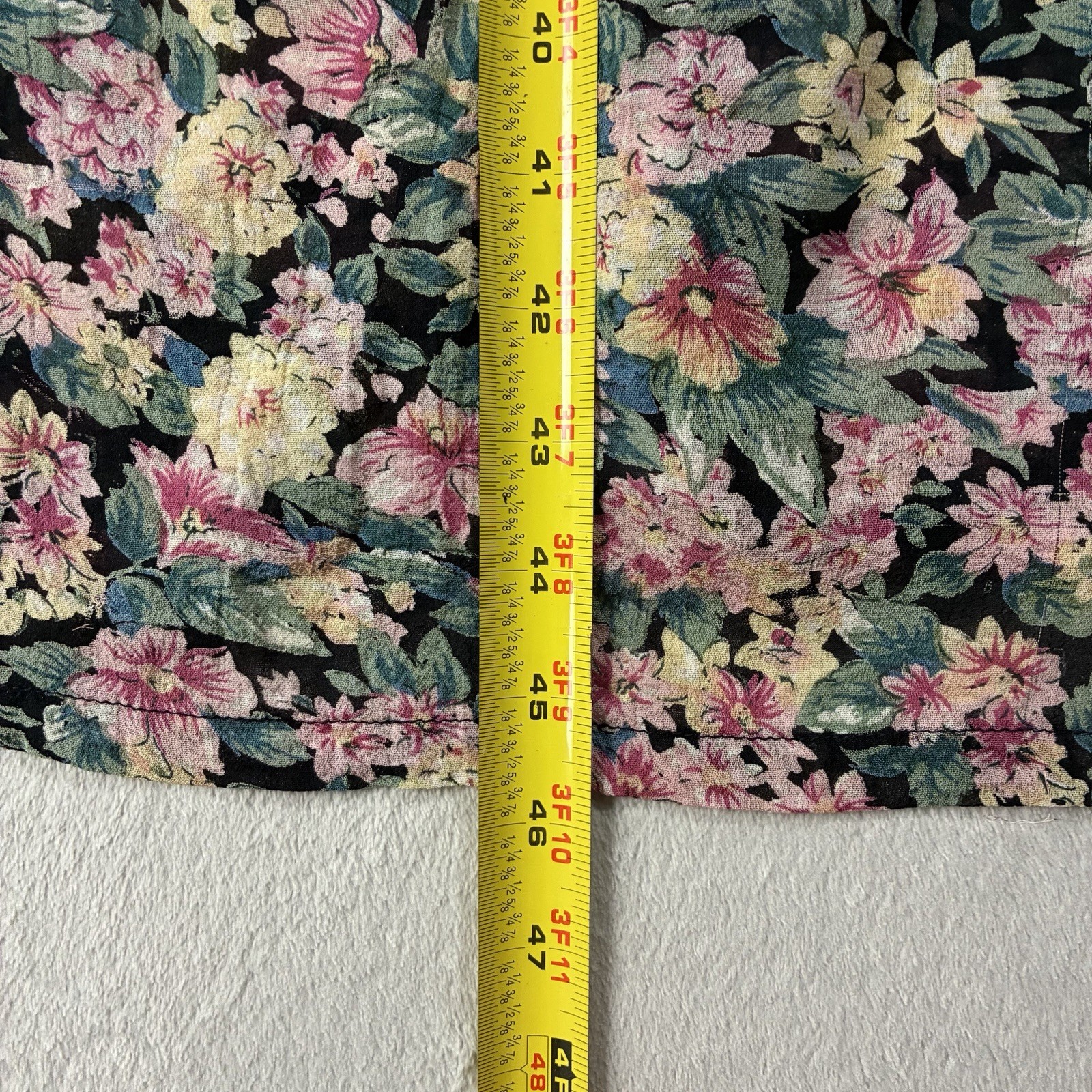 VTG 90s Nostalgia Sheer Floral Short Sleeve Button Up Maxi Dress Womens M Grunge