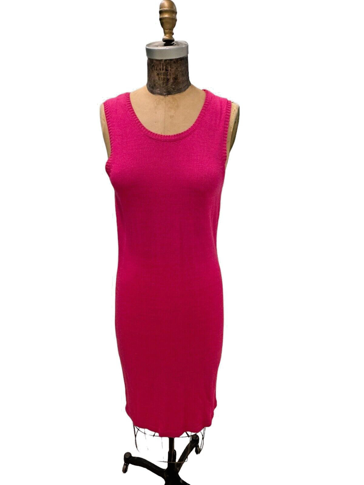Vintage Nina Charles For Kasper ASL Pink Cotton Knit Dress Med.