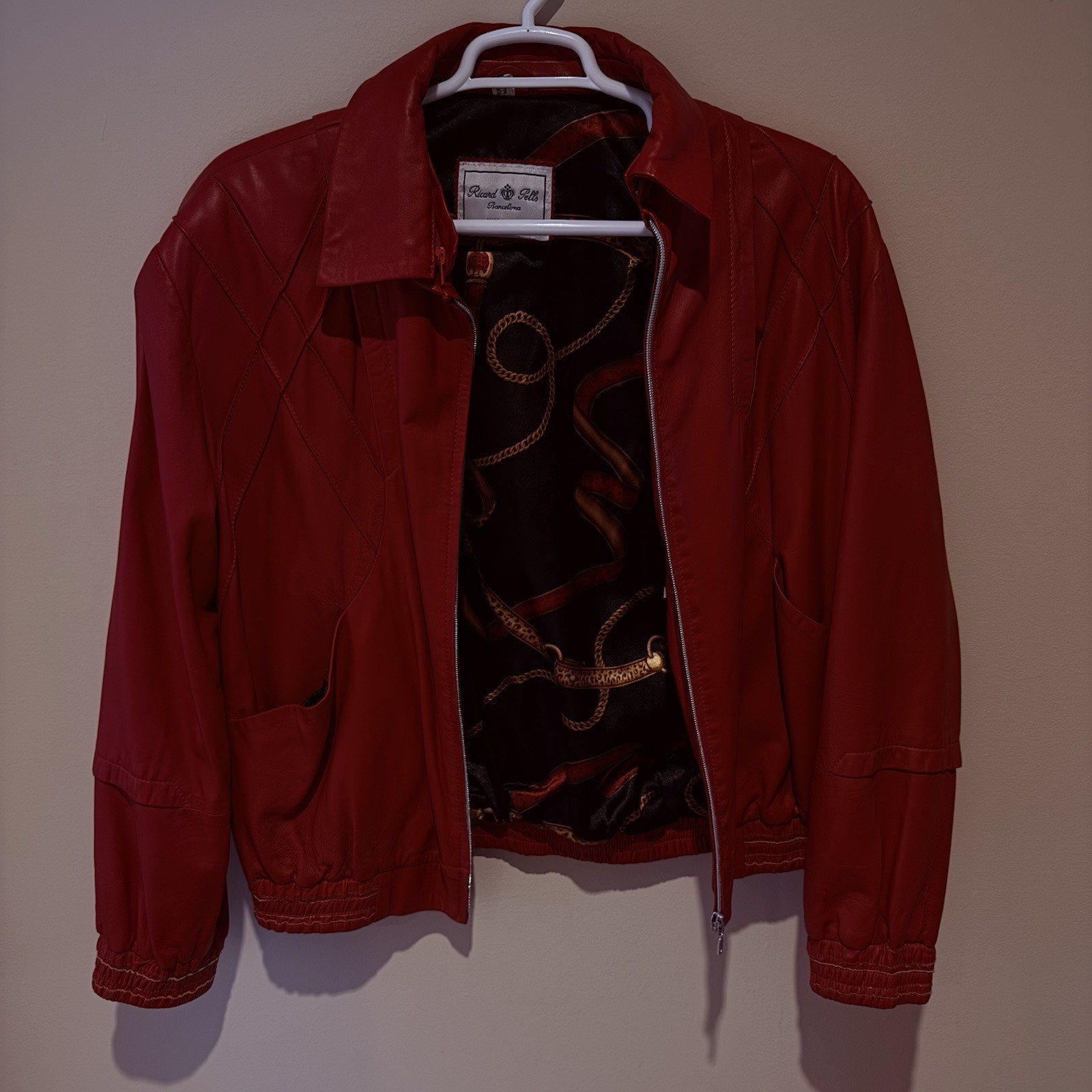 Ricard Pells Red Vintage Jacket Barcelona Made in Spain Size 44