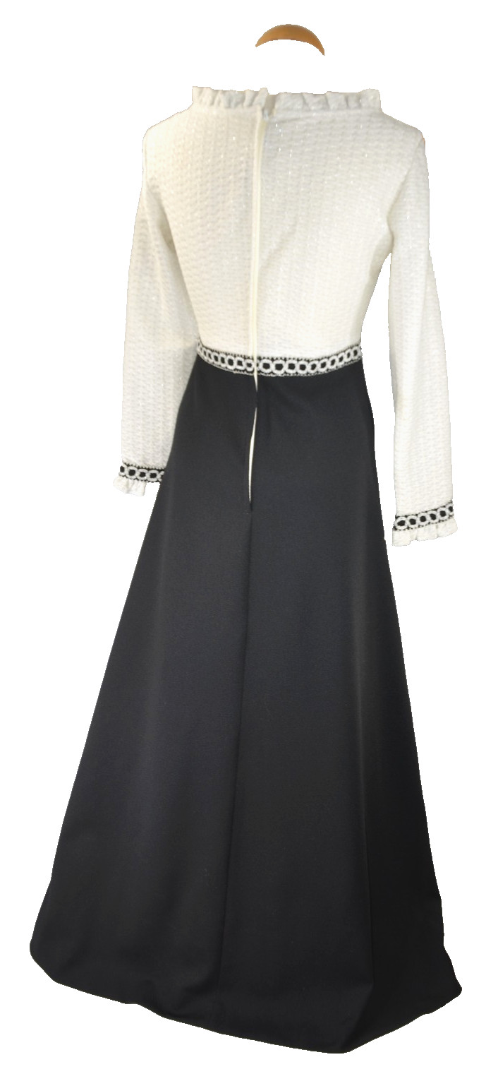 Maxi Hostess Dress Silver Shady Lane by Jonathan Logan 60s Vintage Holiday M