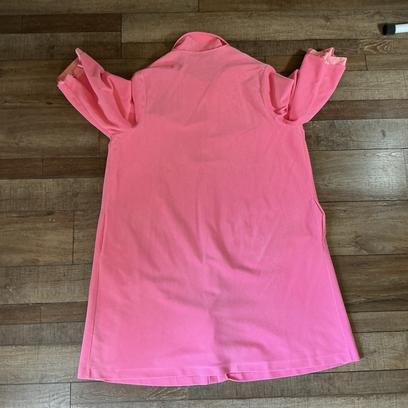 VINTAGE Size XL Vanity Fair Pink Hounse Dress Robe USA Made Button Front #74708